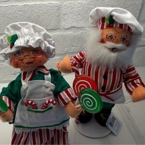 Annalee 411321 & 411221 9 in Christmas Candy Mr and  Mrs Santa NWT